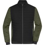Jacke herren hybrid James Nicholson JN1866 schwarz/oliv melange