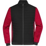 Jacke Herren Hybrid James Nicholson JN1866 schwarz/rot meliert