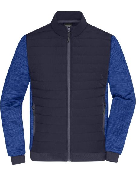 Jacke herren hybrid James Nicholson JN1866 schwarz/carbon melange