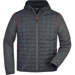 Jacke Herren Strick-Hybrid James Nicholson JN772 Grau Melange/Anthrazit Melange