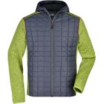Jacke Herren Strick-Hybrid James Nicholson JN772 Kiwi Melange/Anthrazit Melange