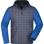 Jacke Herren-Strick-Hybrid James Nicholson JN772 Royal Melange/Anthrazit Melange