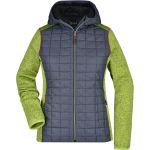 Damen-Strickjacke Hybrid James Nicholson JN771 Kiwi Melange/Anthrazit Melange