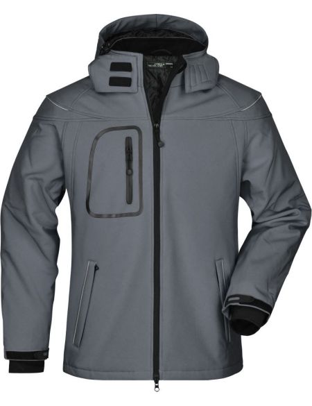 3-lagige Winter-Softshelljacke für Herren James Nicholson JN1000 Carbon