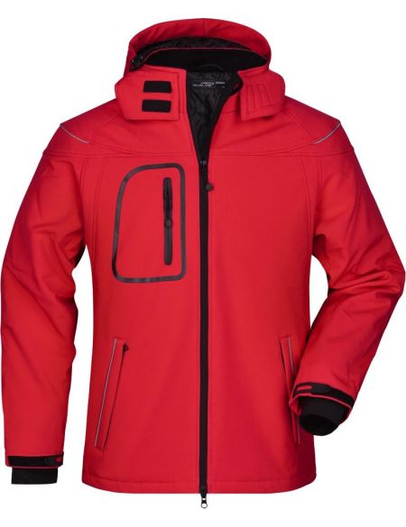 3-lagige Winter-Softshelljacke für Herren James Nicholson JN1000 rot