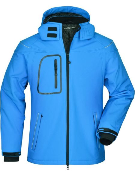 Herren 3-Lagen-Winter-Softshelljacke James Nicholson JN1000 schwarz
