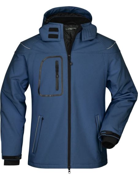 Herren 3-Lagen-Winter-Softshelljacke James Nicholson JN1000 schwarz