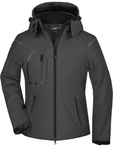 3-lagige Winter-Softshelljacke für Damen James Nicholson JN1001 schwarz