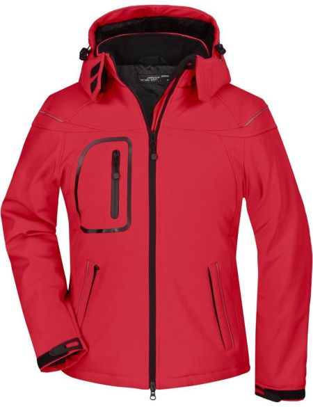 3-lagige Winter-Softshelljacke für Damen James Nicholson JN1001 rot