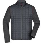 Jacke Herren Strick-Hybrid James Nicholson JN742 Grau Melange/Anthrazit Melange