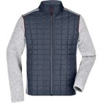Jacke Herren-Strick-Hybrid James Nicholson JN742 helle Melange/Anthrazit-Melange