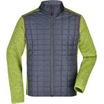 Jacke Herren Strick-Hybrid James Nicholson JN742 Kiwi Melange/Anthrazit Melange