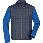 Jacke Herren-Strick-Hybrid James Nicholson JN742 Royal Melange/Anthrazit Melange