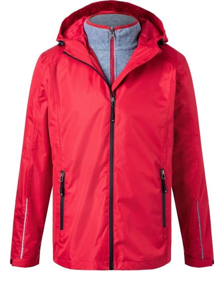 Herren 3-in-1 Jacke James Nicholson JN1154 red/black