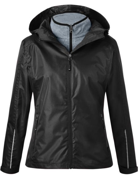 Damen 3-in-1 Jacke James Nicholson JN1153 black/black