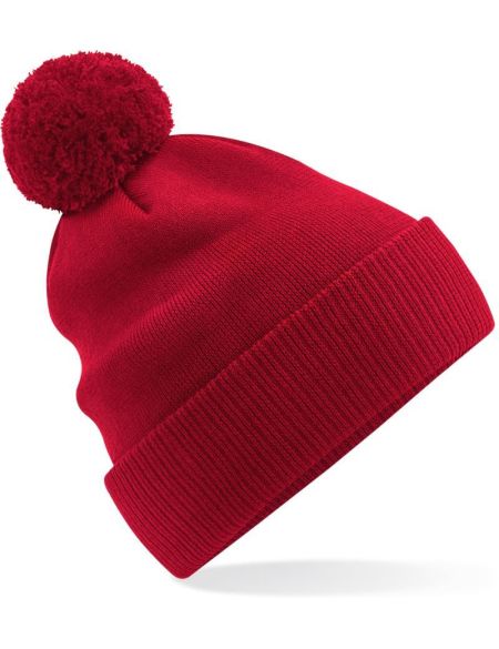 Mütze Bio mit Pompon Snowstar Beechfield B450N flaschengrün