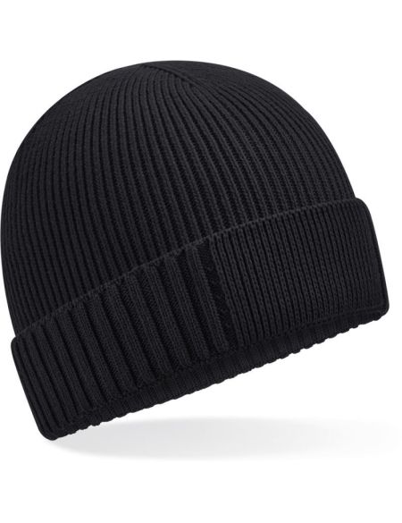 Strickmütze Organic Patch Beechfield B438N schwarz