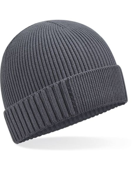 Strickmütze Organic Patch Beechfield B438N schwarz