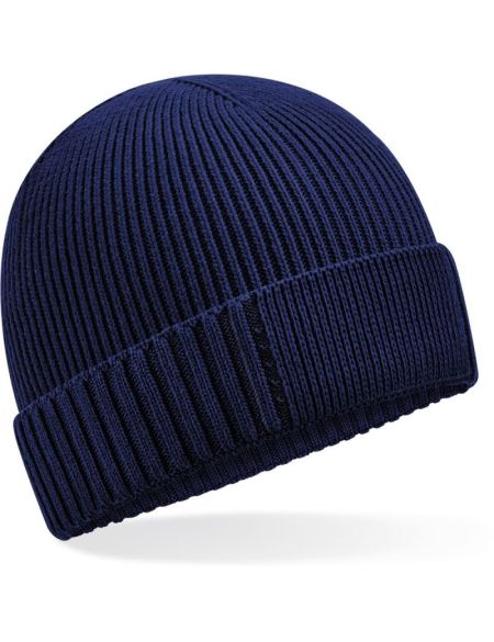Strickmütze Organic Patch Beechfield B438N schwarz