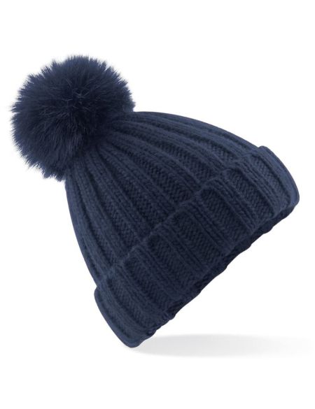 Strickmütze Organic Patch Beechfield B438N schwarz