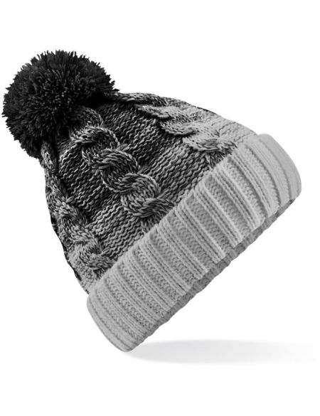 Strickmütze Ombré Beechfield B459 schwarz/hellgrau