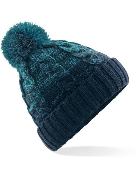 Strickmütze Ombré Beechfield B459 schwarz/hellgrau