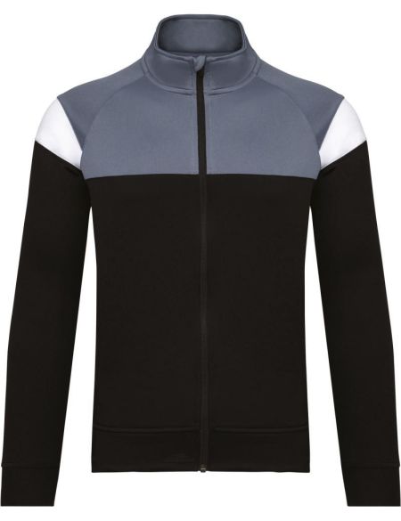 Kinder-Trainingssweatshirt mit 1/4-Reißverschluss Kariban ProAct PA388 schwarz/sportliches Grau