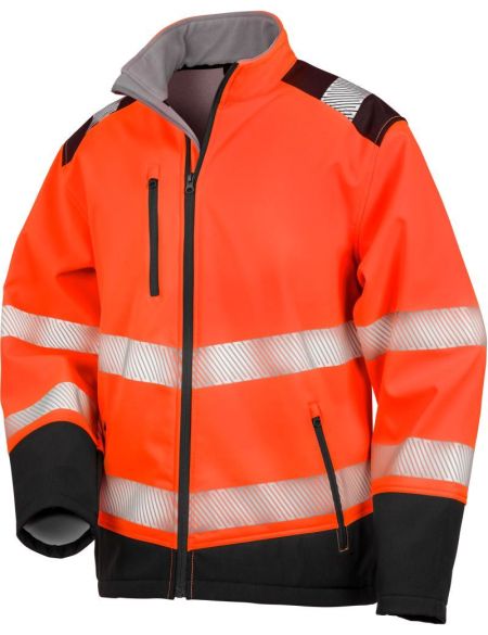 Result R476X fluoreszierende gelb/schwarze Sicherheits-Softshelljacke