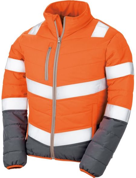 Damen-Sicherheitsjacke Result R325F fluoreszierend gelb/grau