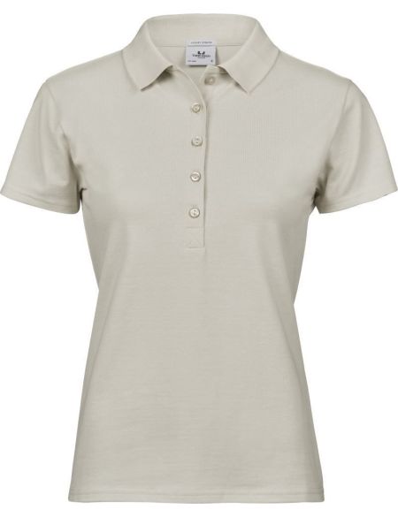 Luxuriöses Damen-Poloshirt aus elastischem Piqué Tee Jays 145 weiß