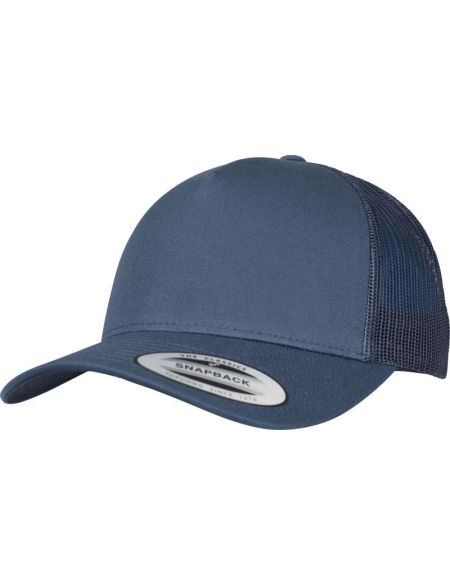 5-Panel-Kappe Trucker Retro Flexfit 6506 Marineblau