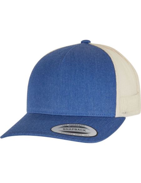 5-Panel-Kappe Trucker Retro Flexfit 6506 Marineblau