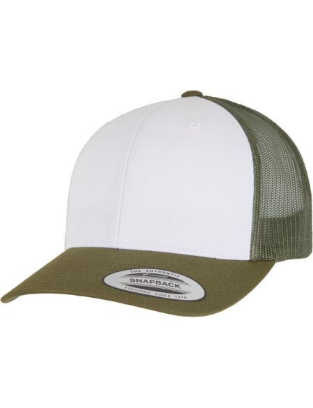 Kappe 6 Panels Trucker Flexfit 6606CF schwarz/weiß/schwarz