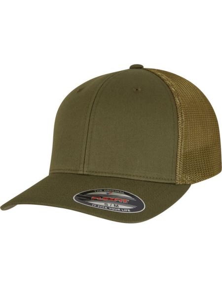 Kappe 6 Panels Trucker Mesh Flexfit 6511 Marine/Weiß