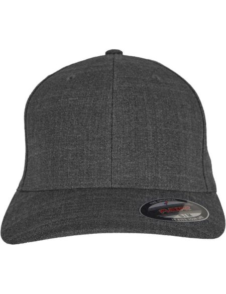 Melierte 6-Panel-Kappe Flexfit 6277FM schwarz