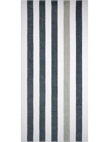 Das One Toweling Towel Stripe anthrazit/hellgrau