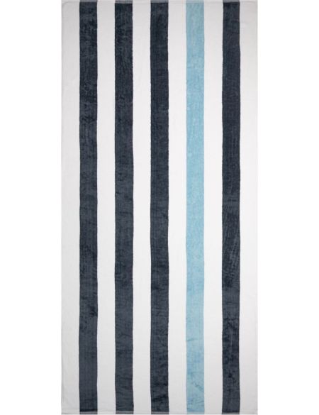 Das One Toweling Towel Stripe anthrazit/hellblau