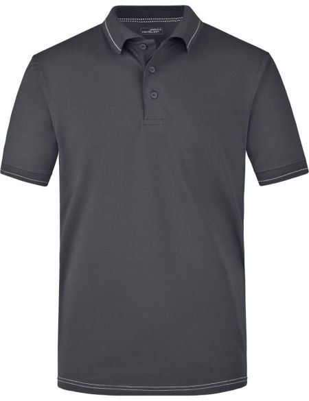 Herren Jersey-Poloshirt aus elastischem Material Daiber JN569 weiß/schwarz
