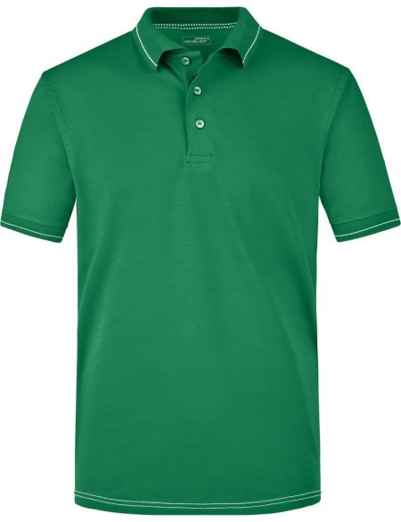 Herren Jersey-Poloshirt aus elastischem Material Daiber JN569 weiß/schwarz