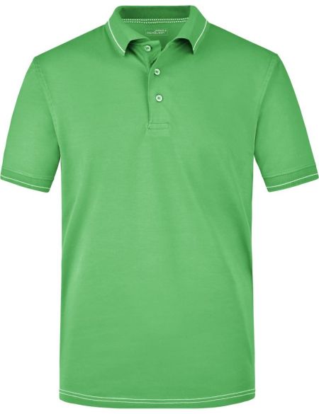 Herren Jersey-Poloshirt aus elastischem Material Daiber JN569 weiß/schwarz