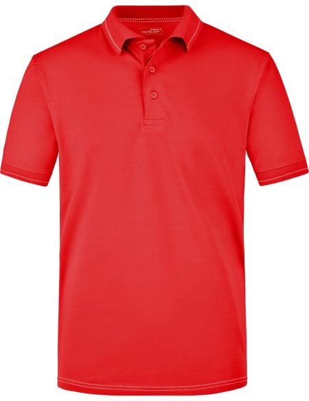 Herren Jersey-Poloshirt aus elastischem Material Daiber JN569 weiß/schwarz