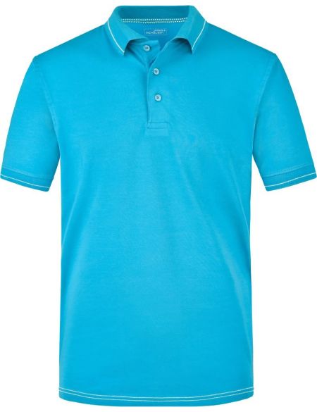 Herren Jersey-Poloshirt aus elastischem Material Daiber JN569 weiß/schwarz