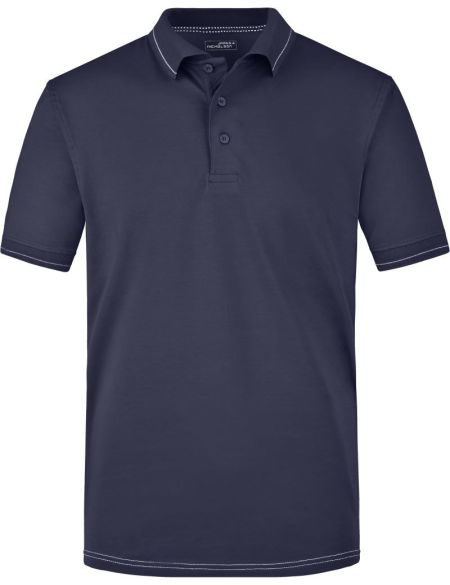 Herren Jersey-Poloshirt aus elastischem Material Daiber JN569 weiß/schwarz
