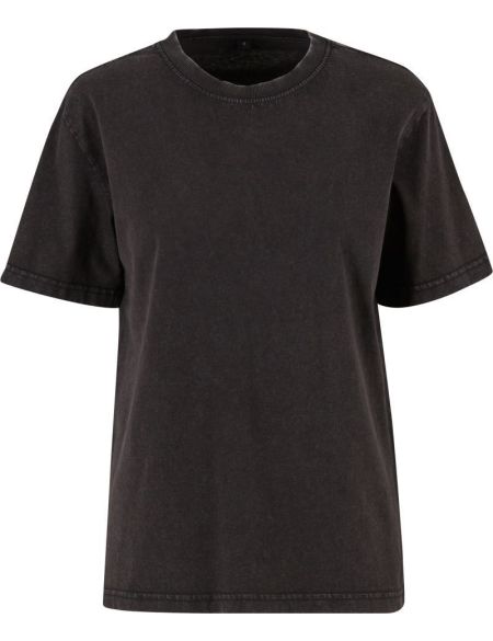 Damen Oversize T-Shirt Stonewash Build your Brand BY306 schwarz