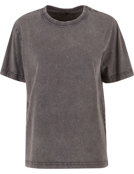 Damen Oversize T-Shirt Stonewash Build your Brand BY306 schwarz