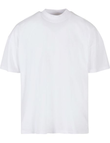 Herren Oversize-T-Shirt mit Stehkragen Build your Brand BY230 weiß