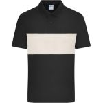 Poloshirt Unisex Bio Color-Block Daiber 8050 schwarz/sandstein