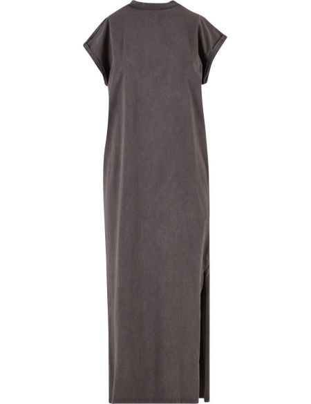 Langes Kleid Stonewash Build your Brand BY303 schwarz
