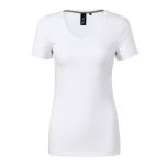 Damen T-Shirt mit tieferem Ausschnitt Malfini Action V-Neck 701 weiß