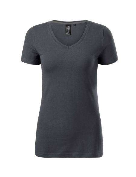 Damen T-Shirt mit tieferem Ausschnitt Malfini Action V-Neck 701 weiß